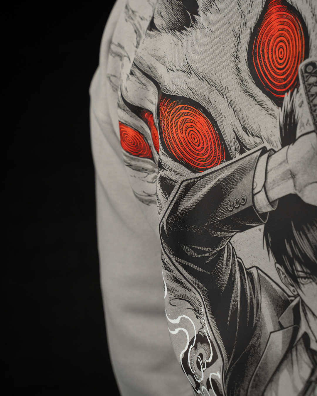 Fox Hunter Hoodie in grey, anime clothing by STEKU