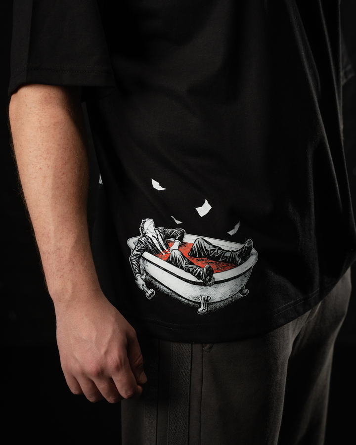 Black Final Verdict Oversized Tee, printed to order in Durban by STEKU