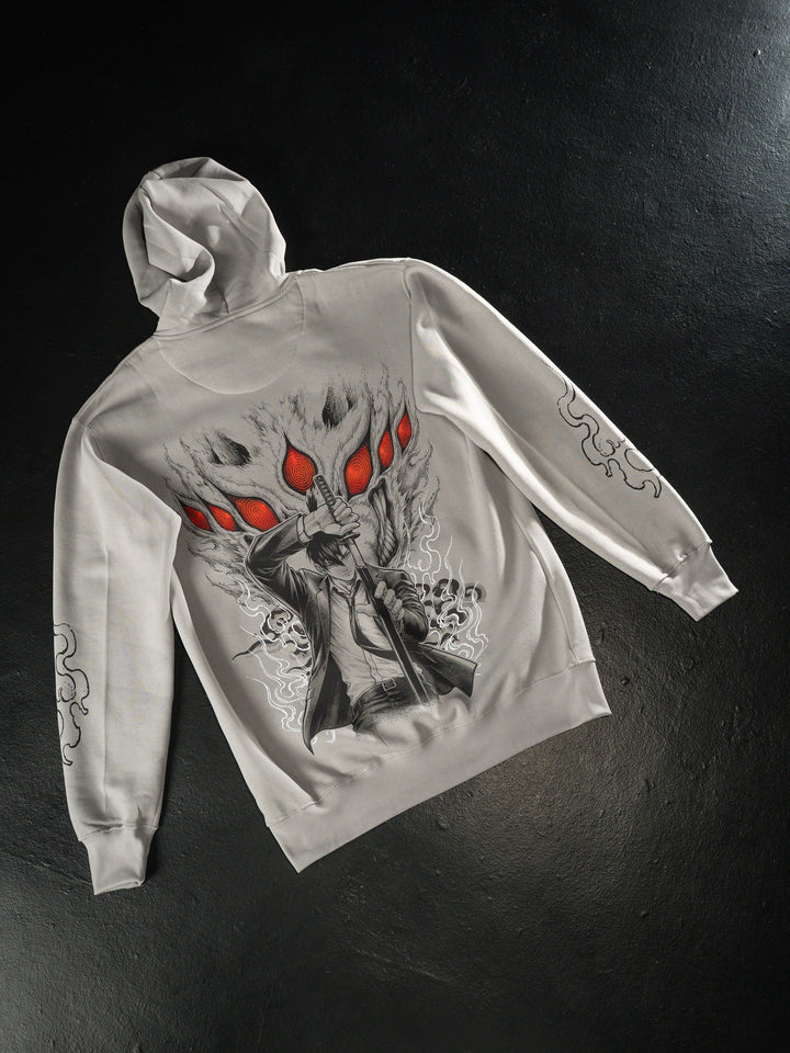 Fox Hunter Hoodie in grey, anime clothing by STEKU